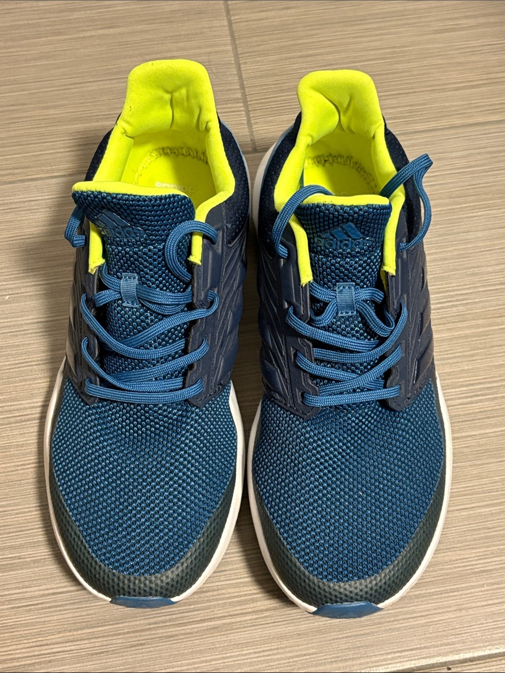 adidas Men's Navy Athletic Sneakers with Neon Yellow Interior